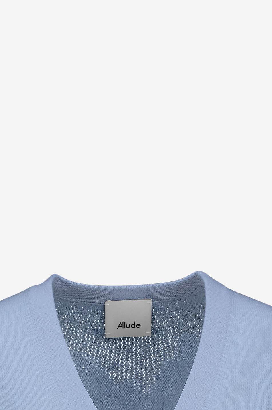 ALLUDE Cardigan boutonné à col V et manche courtes en cachemire Femme BLEU CLAIR 3