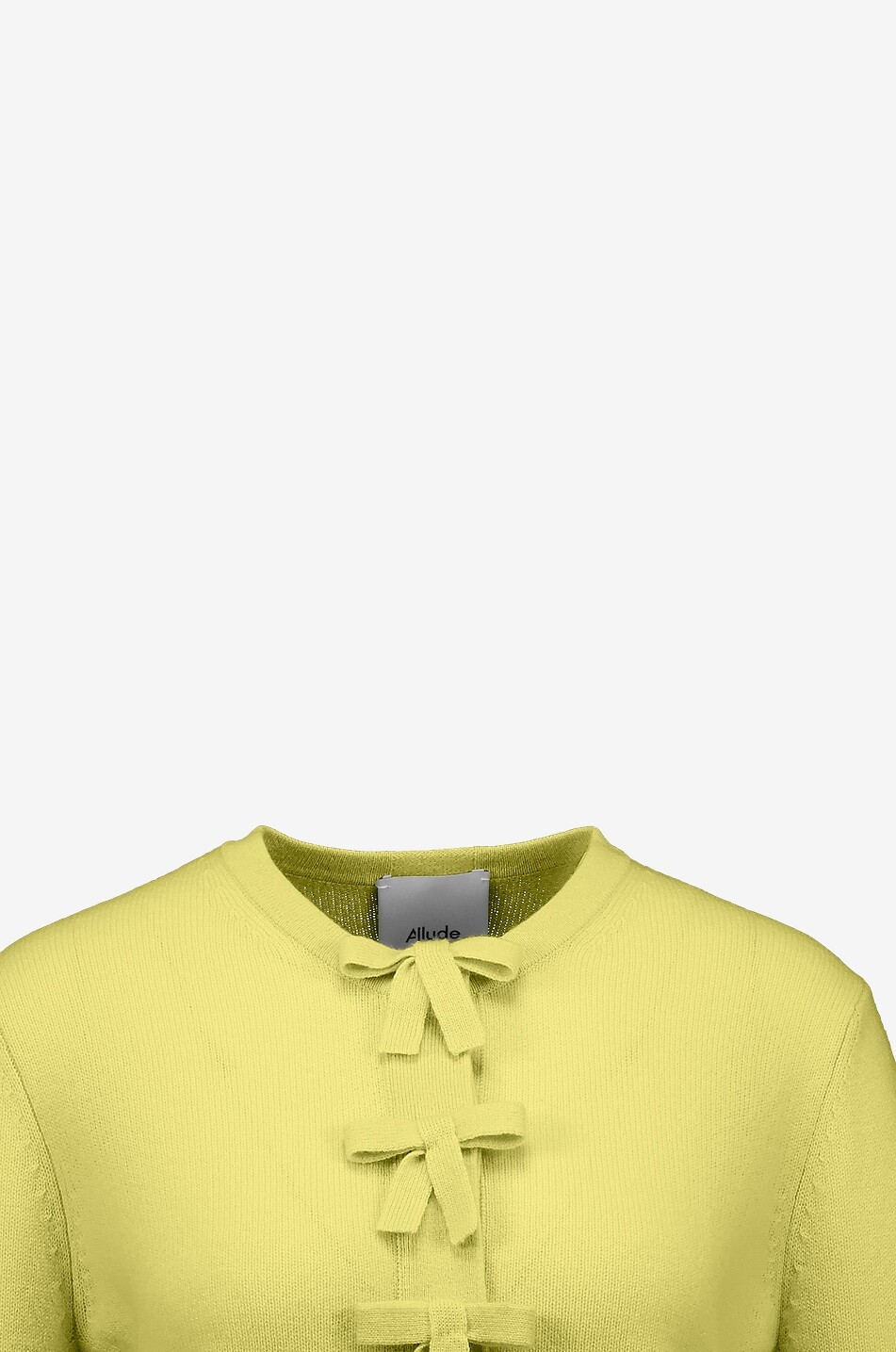 ALLUDE Cardigan mit Rundhalsausschnitt aus Kaschmir mit Schleifenverschluss Damen HELLGELB 3