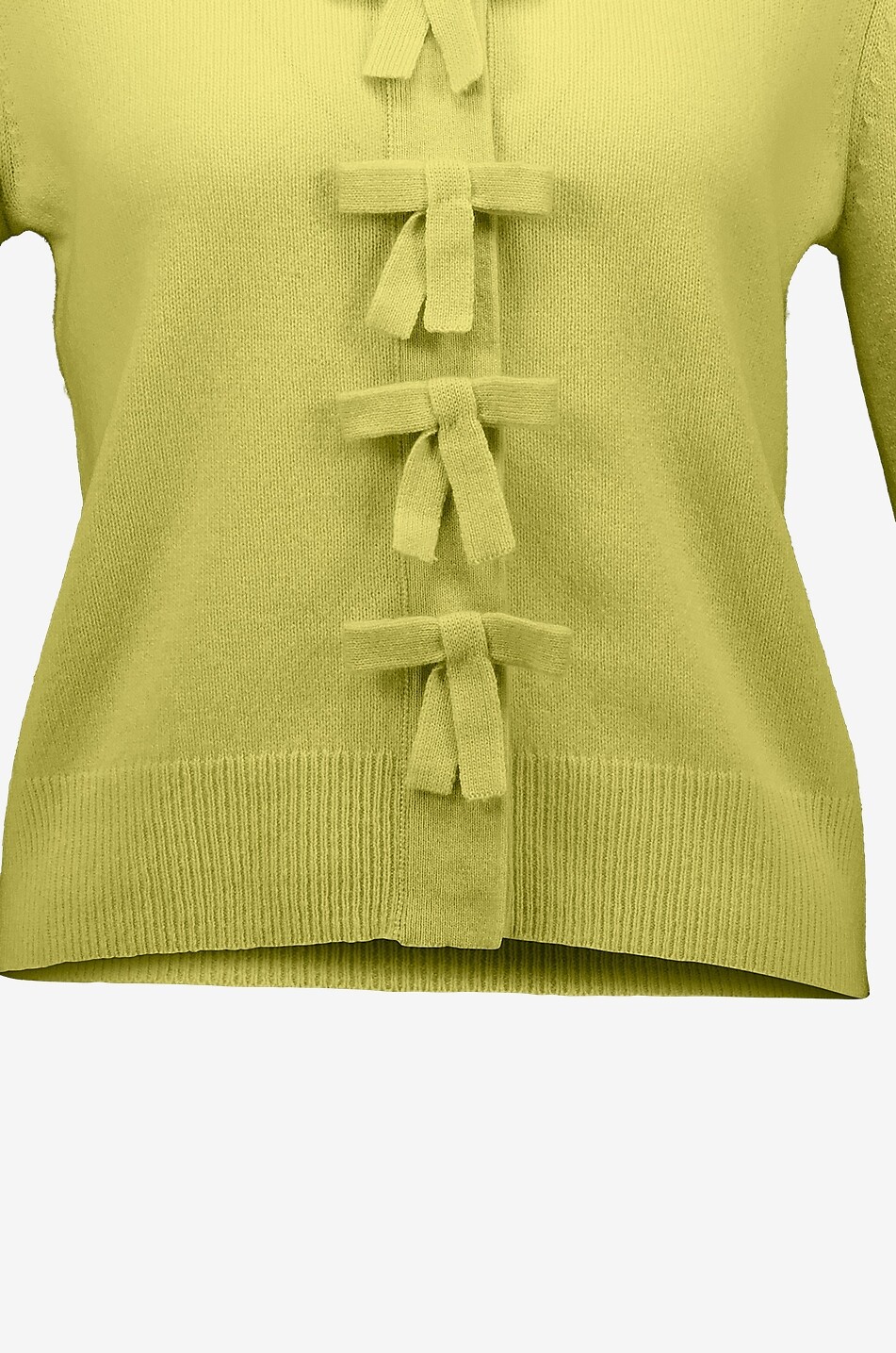 ALLUDE Cardigan mit Rundhalsausschnitt aus Kaschmir mit Schleifenverschluss Damen HELLGELB 4