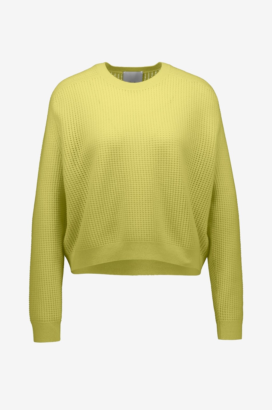 ALLUDE Boxy openwork knit wool and cashmere jumper Women LIGHT YELLOW 1