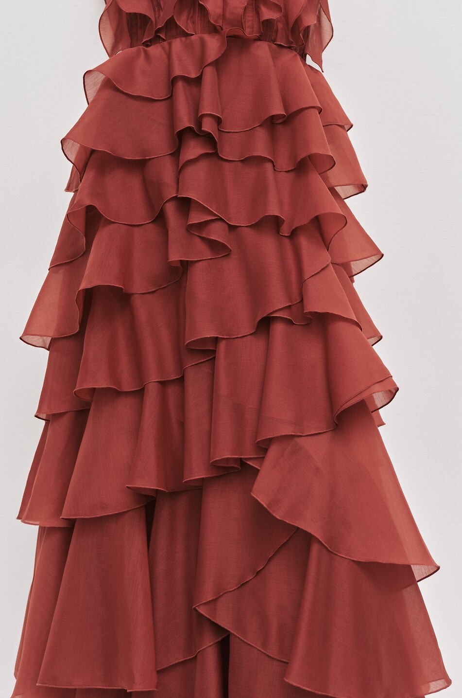 AJE Cleo sleeveless frill maxi dress Women DARK RED 6