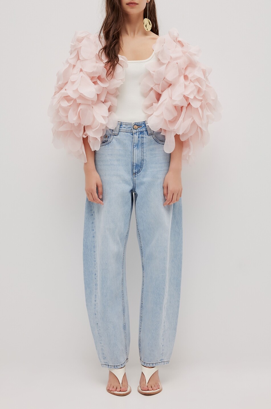 AJE Cape en mousseline effet pétals Lyric Femme ROSE CLAIR 2