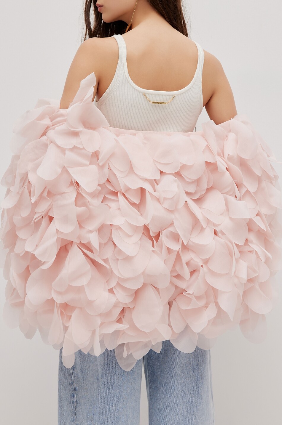 AJE Cape en mousseline effet pétals Lyric Femme ROSE CLAIR 3