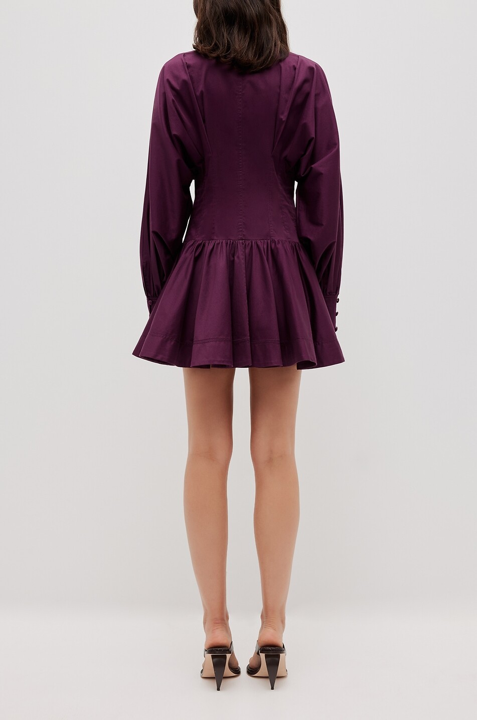 Alexa satin short shirt collar dress - AJE - DARK PURPLE - Bongnie