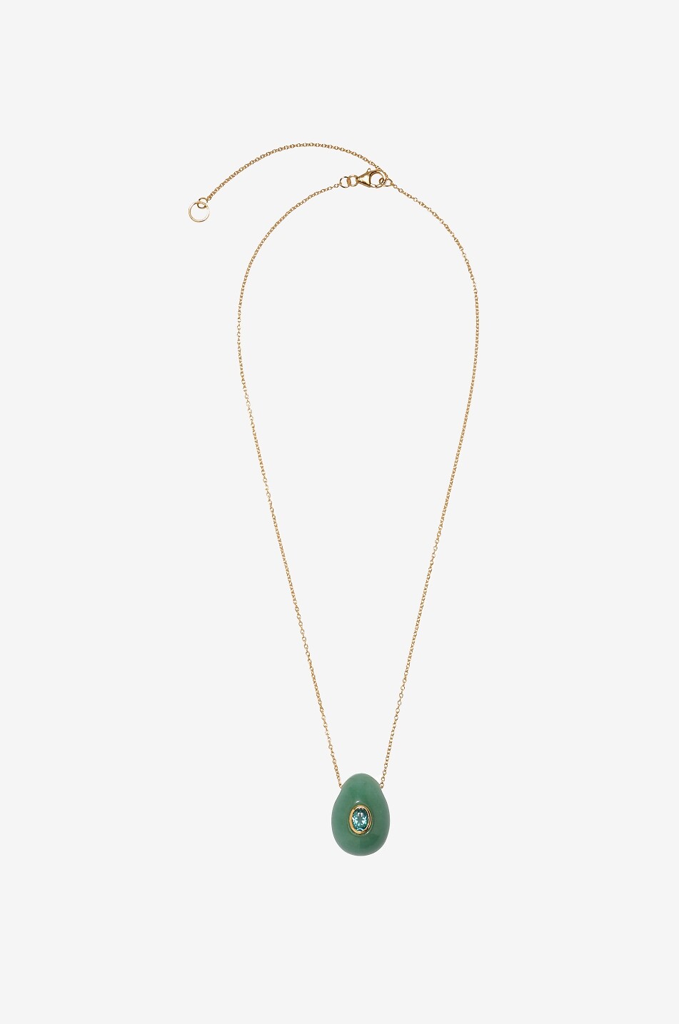 Collier doré orné d'aventurine et topaze Constance