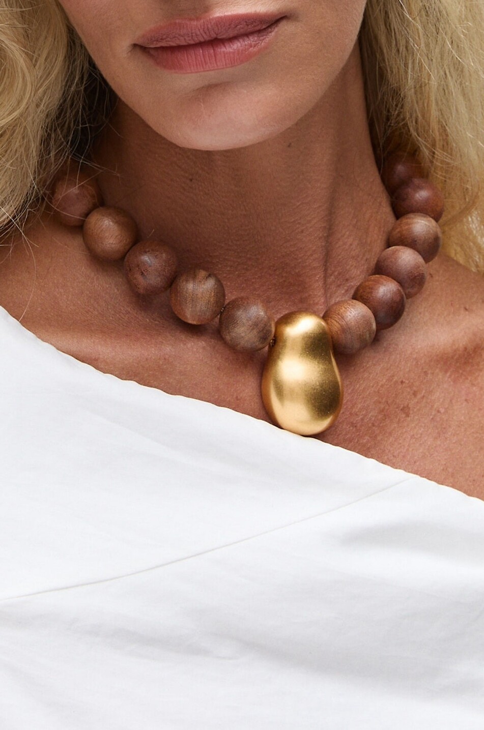 JULIETTA Melbo wood and gold-plated brass necklace Women GOLDEN 2