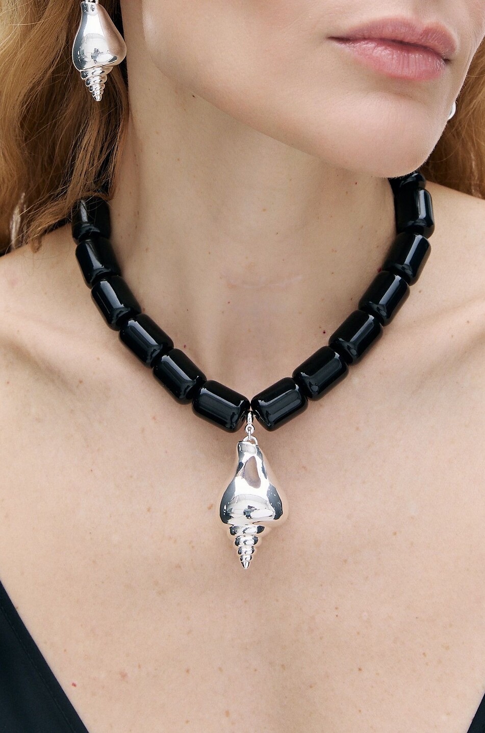 JULIETTA Collier ras du cou avec pendentif coquillage Ponza Femme NOIR 2