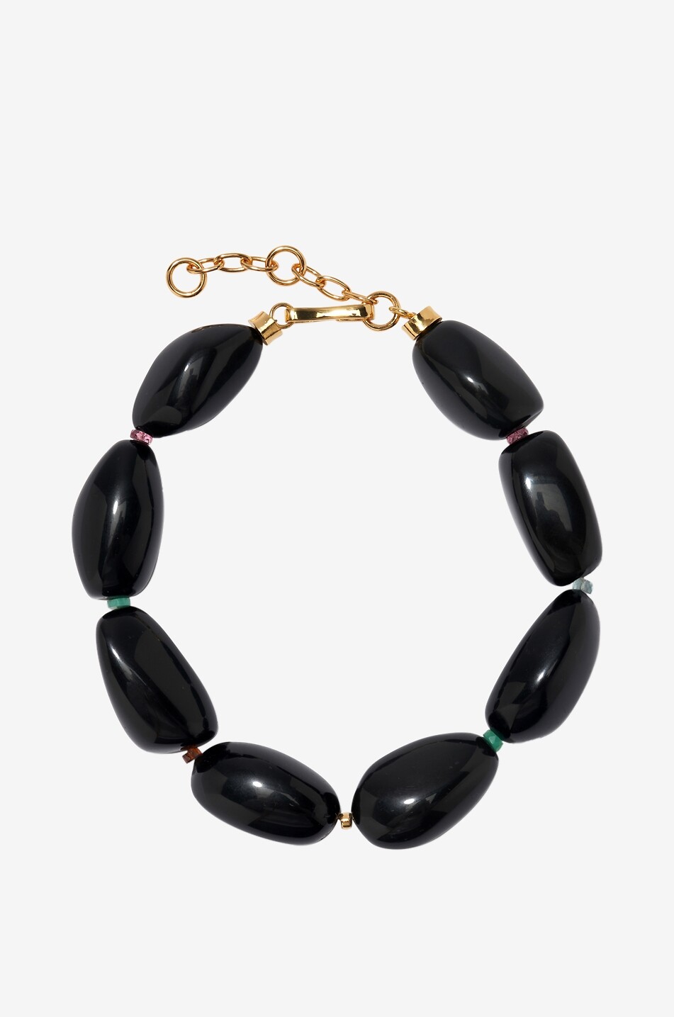 LIZZIE FORTUNATO Collier ras du cou en verre et pierres Lobos Femme NOIR 1