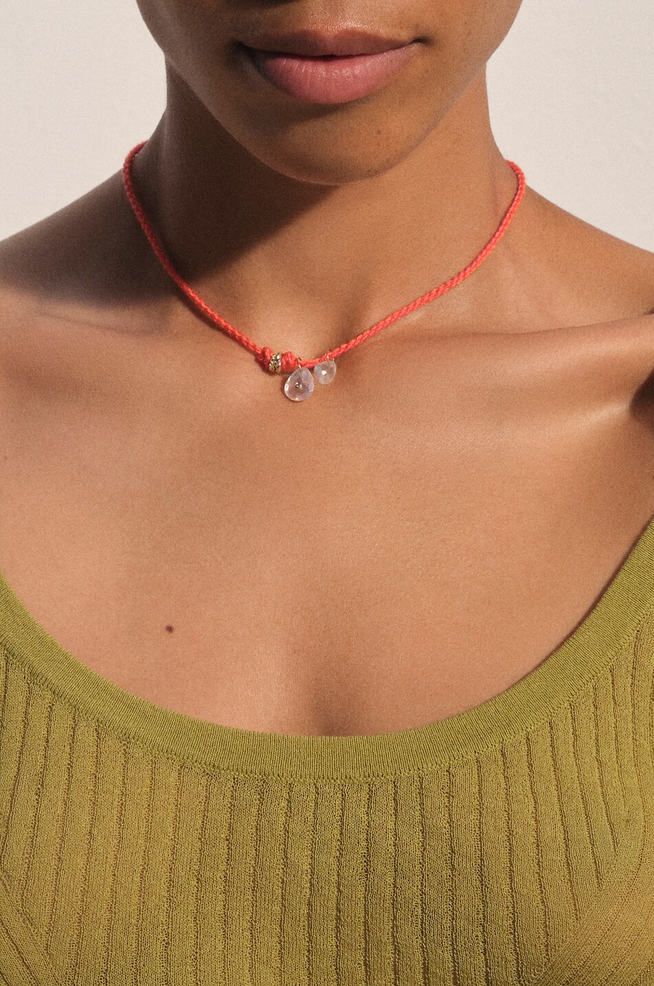 PASCALE MONVOISIN Cordelhalskette mit Diamanten Holi Moonstone Damen ORANGE 3