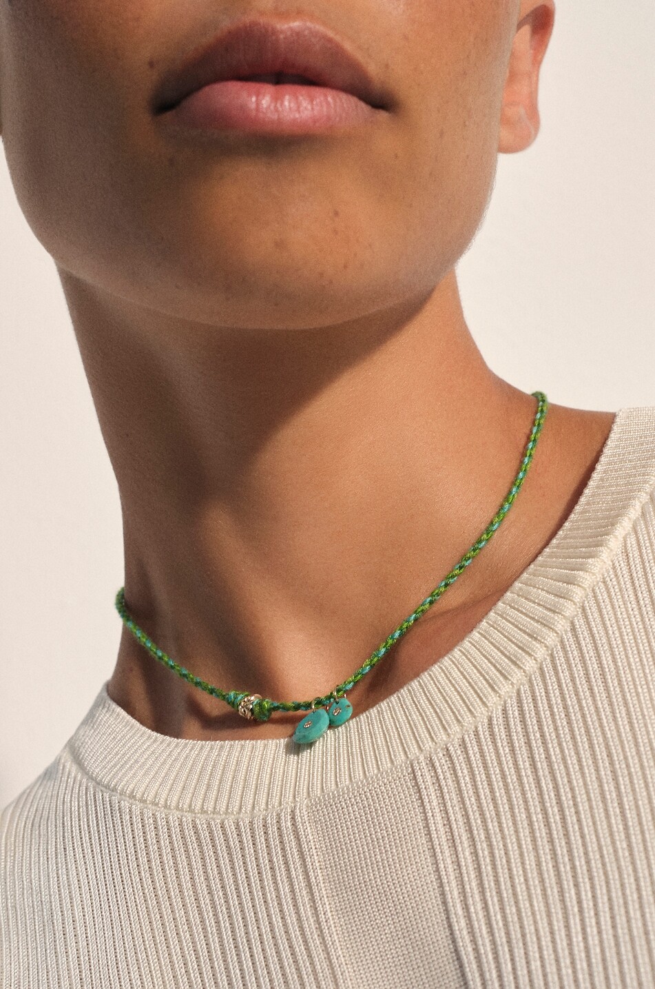 PASCALE MONVOISIN Cordelhalskette mit Diamanten Holi Turquoise Damen HELLBLAU 3