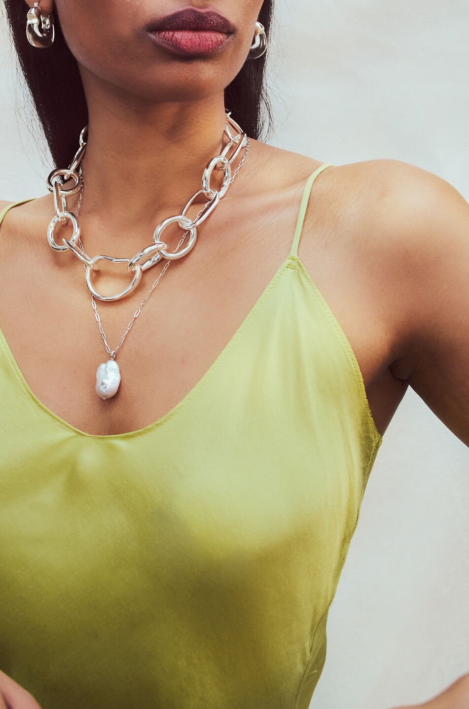 LIZZIE FORTUNATO Créoles en résine Mini Organic Silver & Clear Femme ARGENT 2