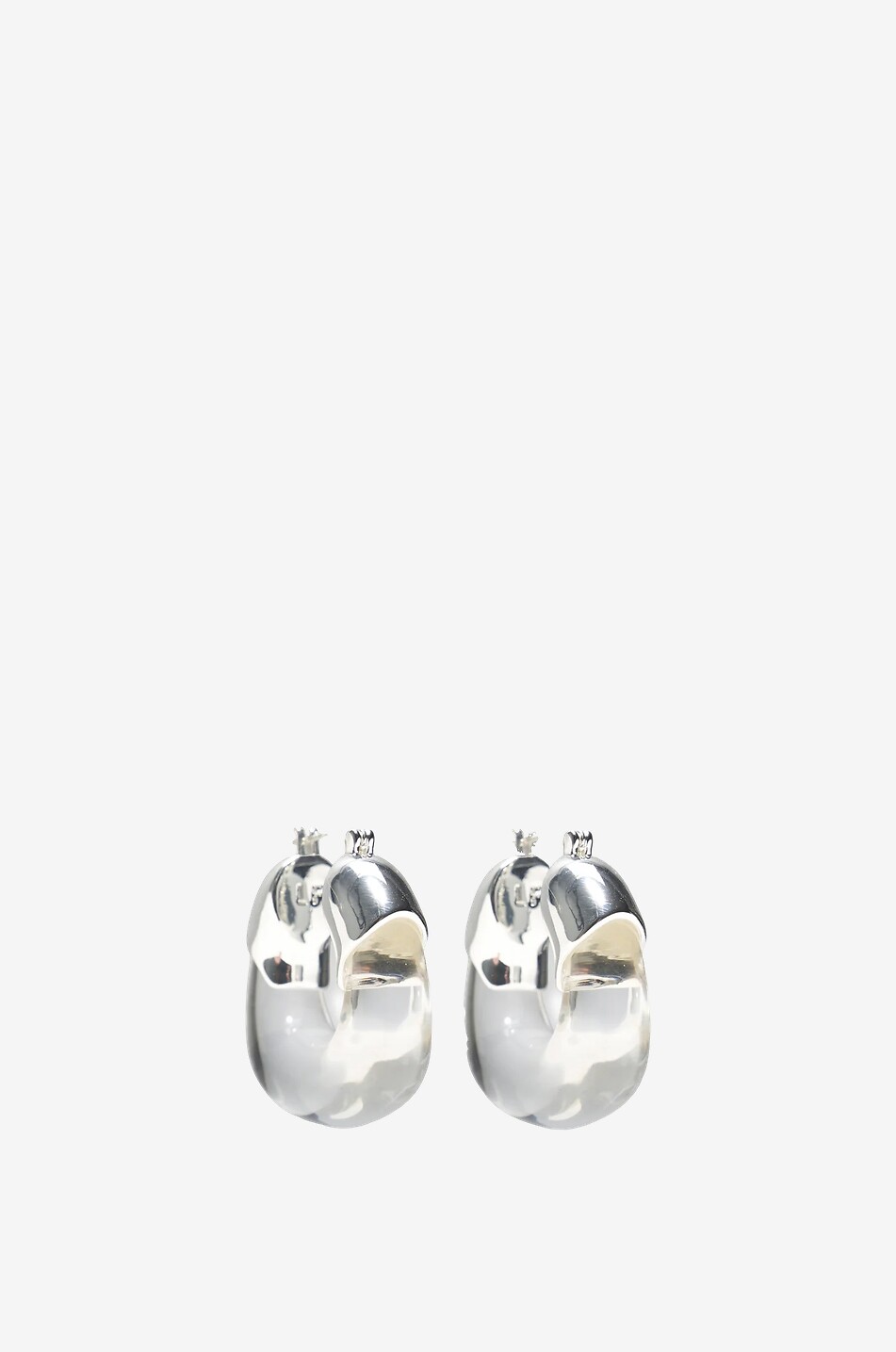 LIZZIE FORTUNATO Créoles en résine Organic Silver & Clear Femme ARGENT 1