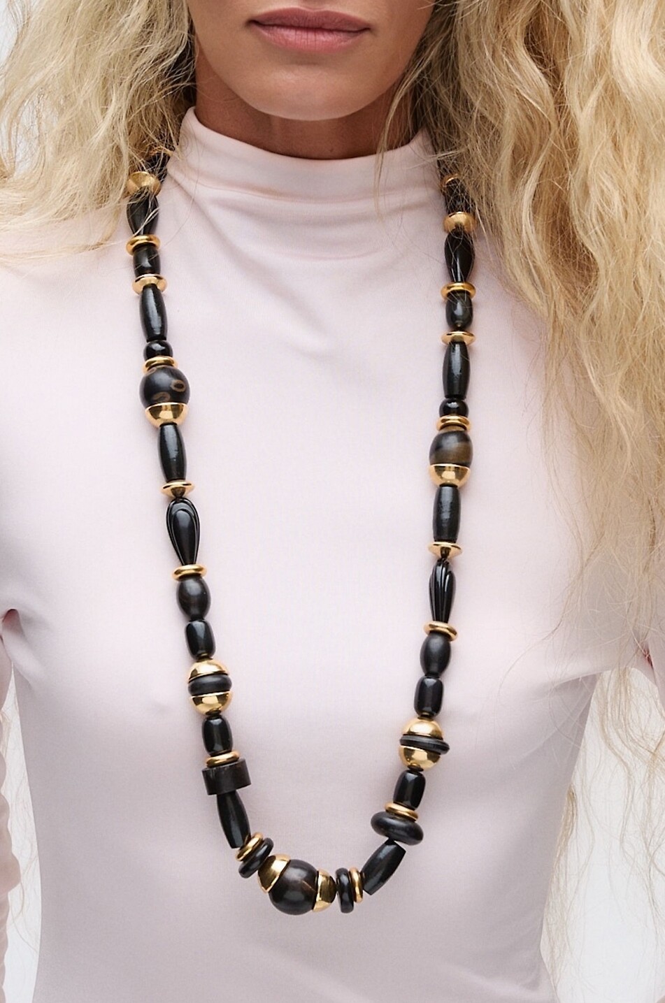 JULIETTA Ada long wooden necklace Women BLACK 2
