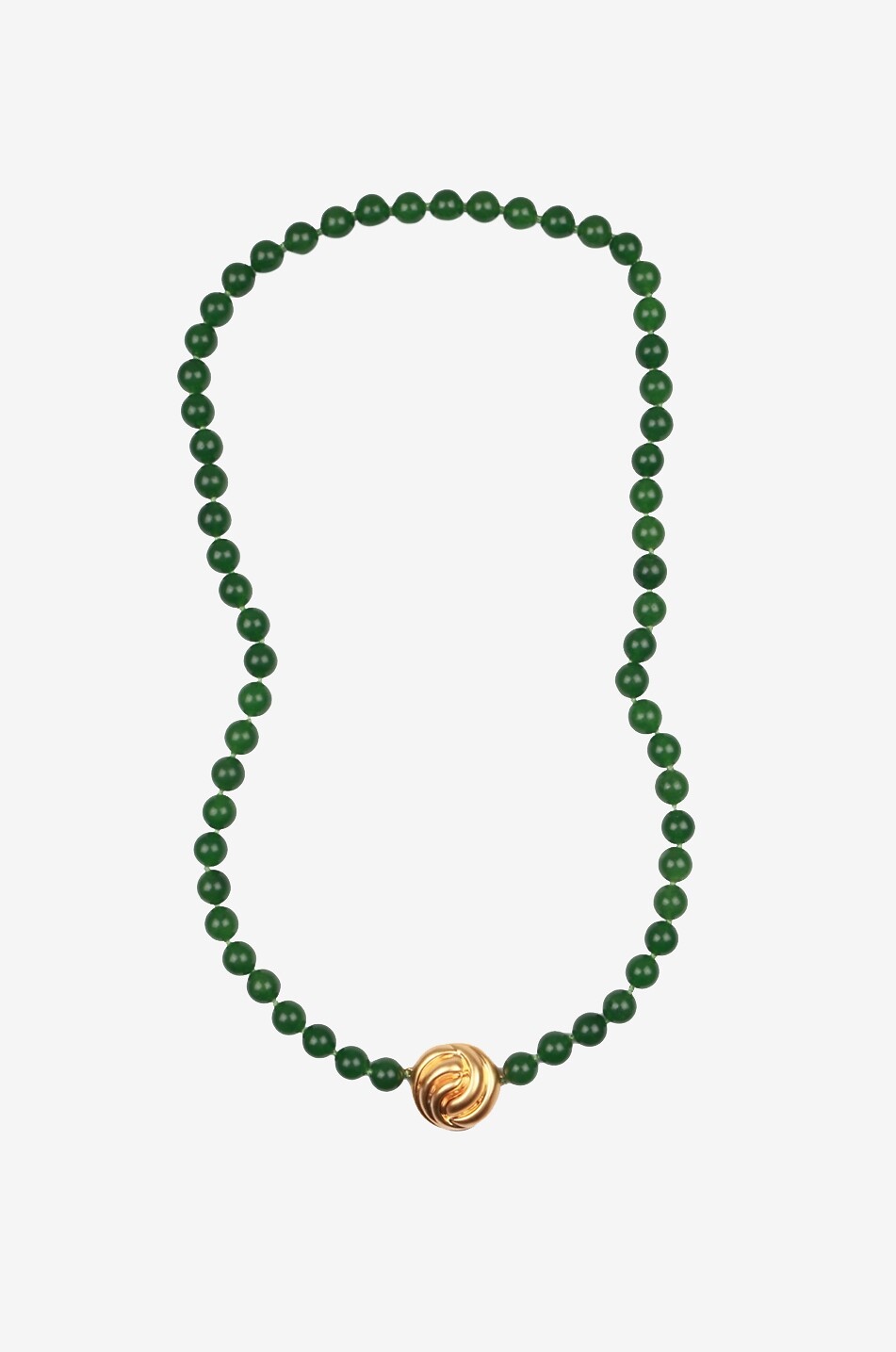 Sautoir en perles de jade à pendentif Eloise