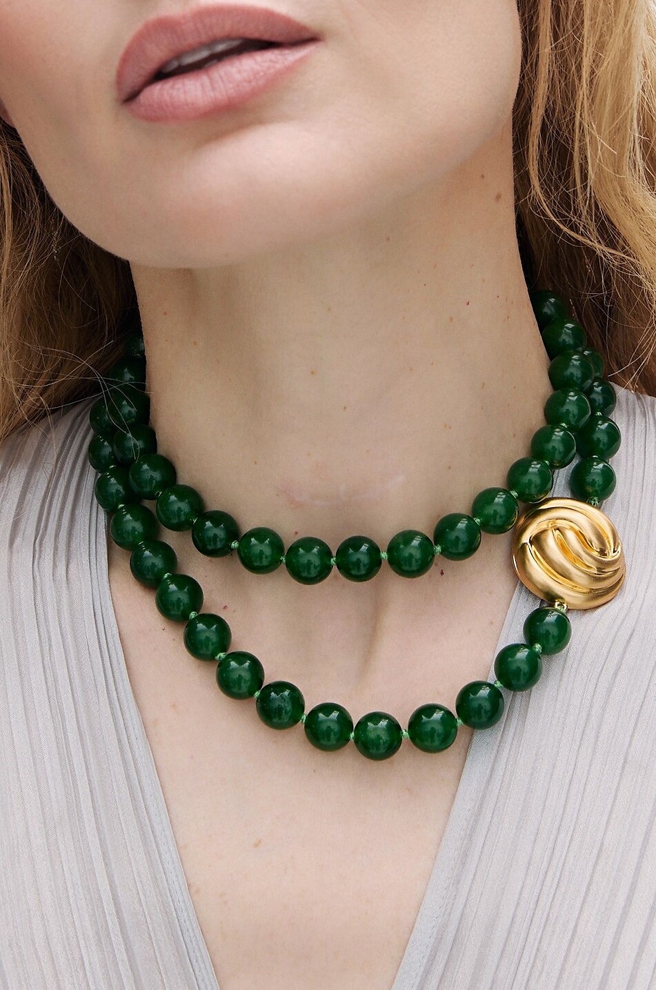 JULIETTA Sautoir en perles de jade à pendentif Eloise Femme VERT 2