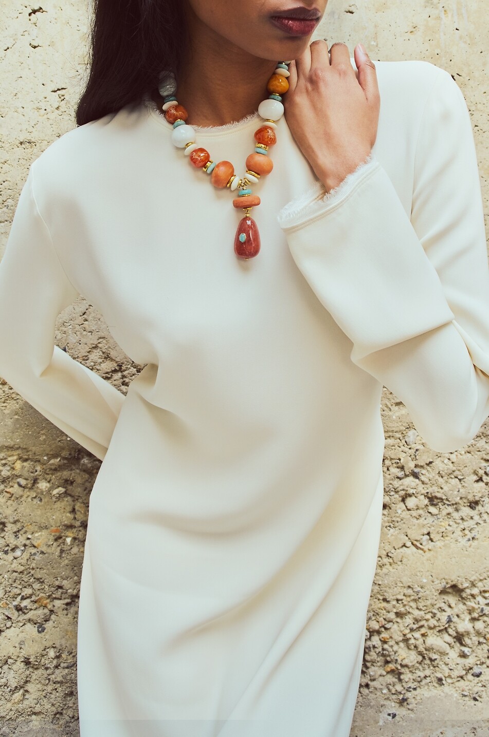 LIZZIE FORTUNATO Zellige gold-plated hoop earrings with mother-of-pearl Women WHITE 4