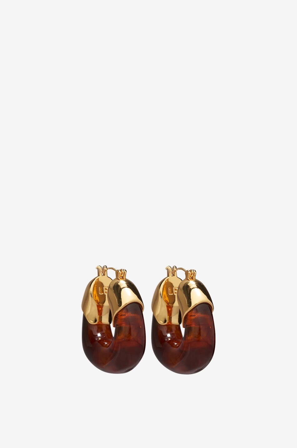 LIZZIE FORTUNATO Créoles en résine Organic Tortoise Femme MARRON 1