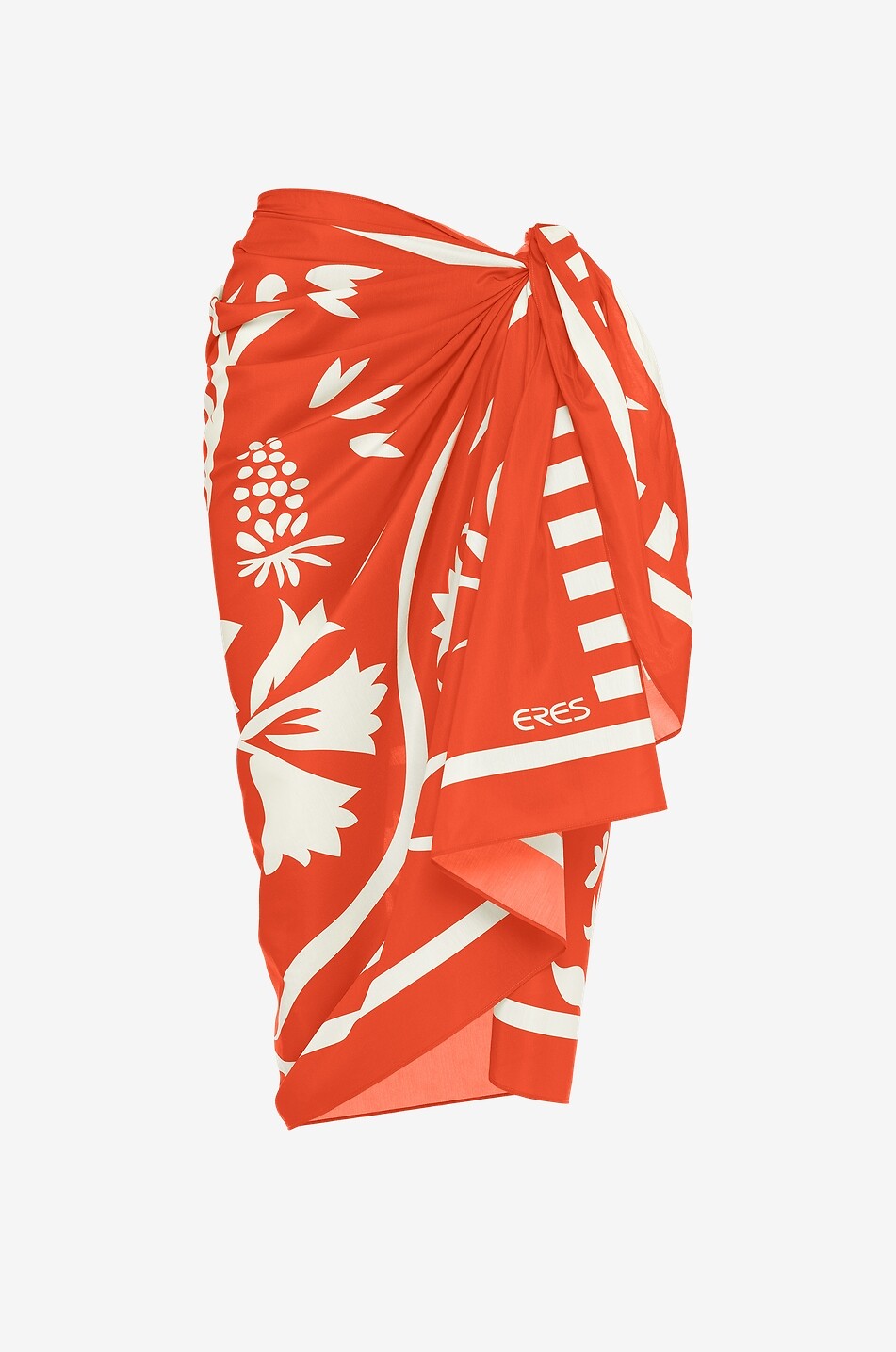 ERES Paréo rectangulaire en coton et soie Mandapa Femme ROUGE 1