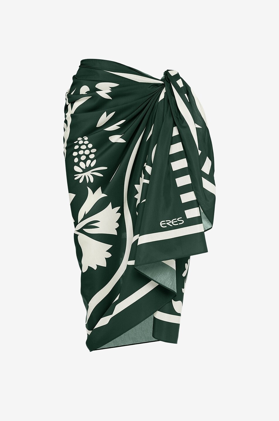 ERES Paréo rectangulaire en coton et soie Mandapa Femme VERT 1