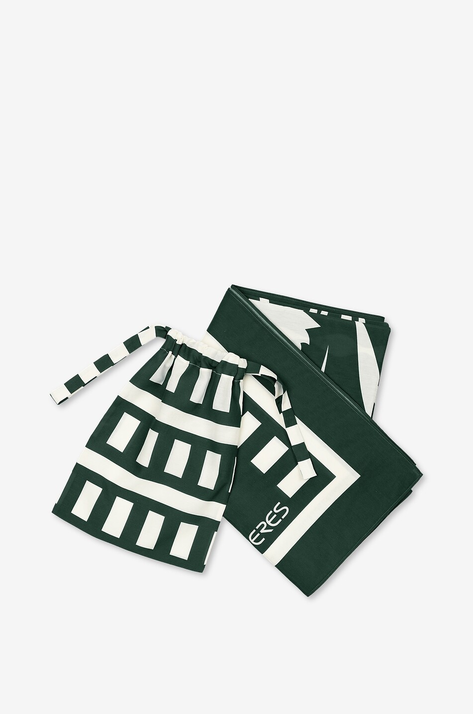 ERES Paréo rectangulaire en coton et soie Mandapa Femme VERT 8