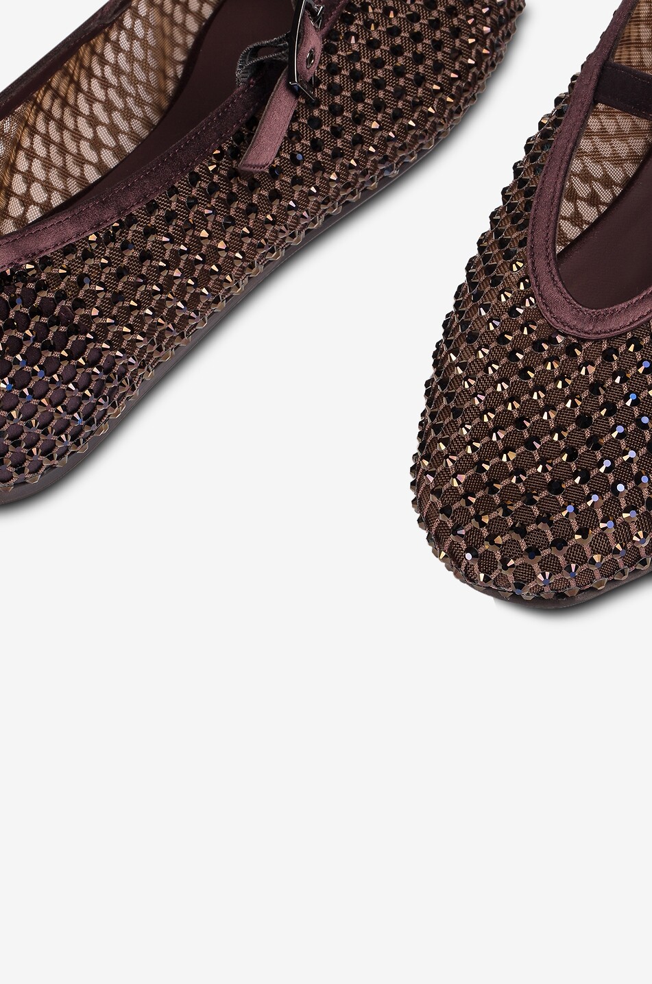 LE SILLA Gilda metallic mesh Mary Jane ballet flats Women BROWN 5