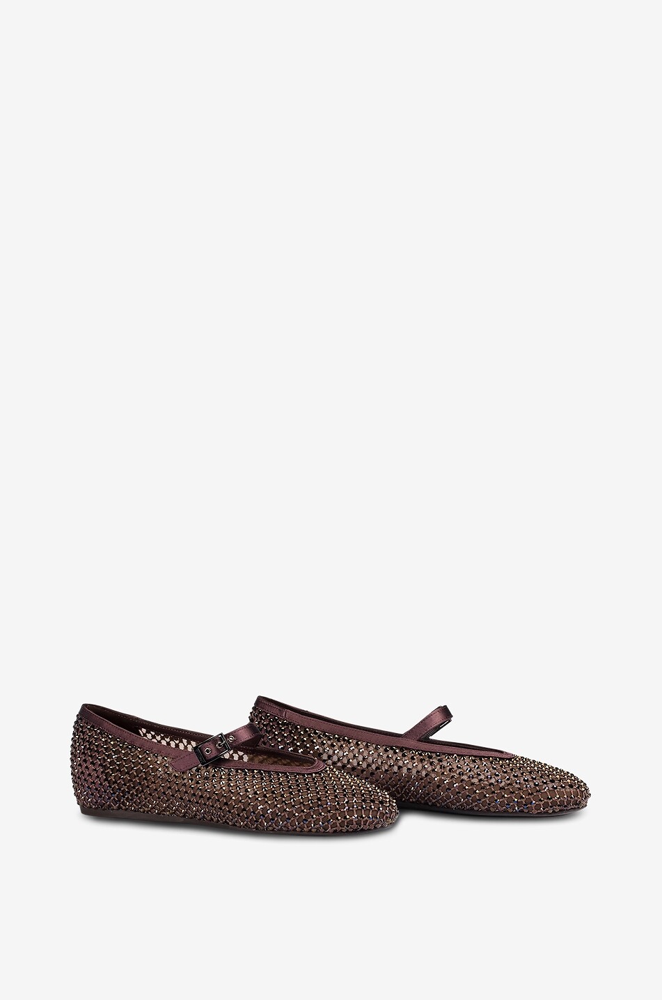 Gilda metallic mesh Mary Jane ballet flats