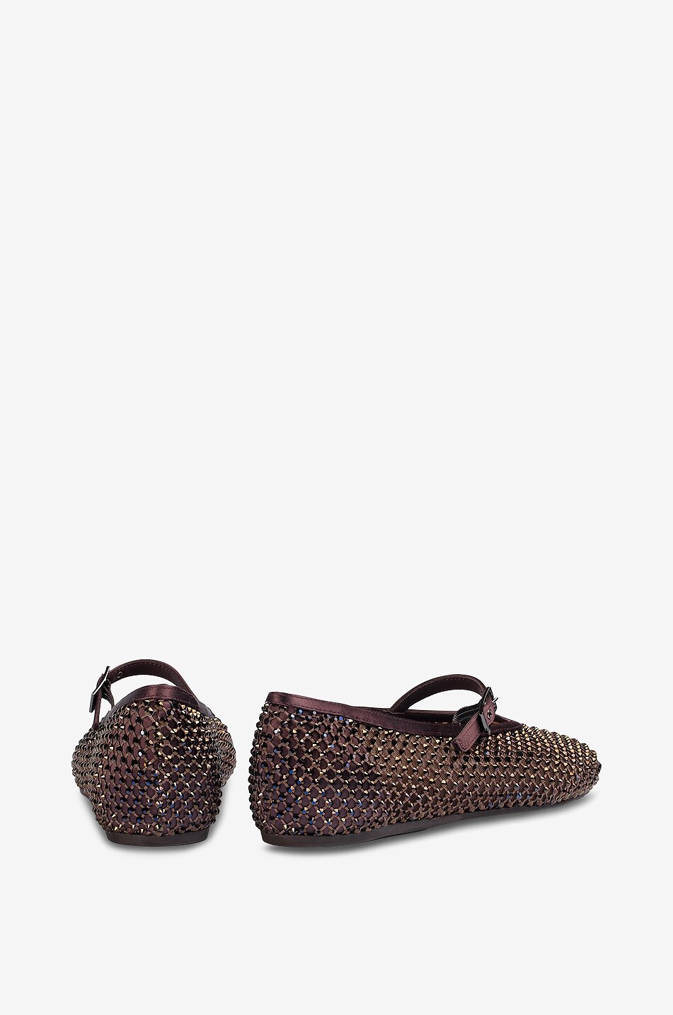 LE SILLA Gilda metallic mesh Mary Jane ballet flats Women BROWN 4