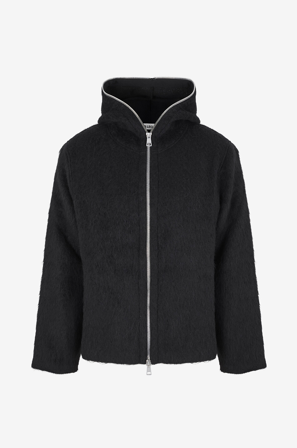Wool blend zip-up hoodie
