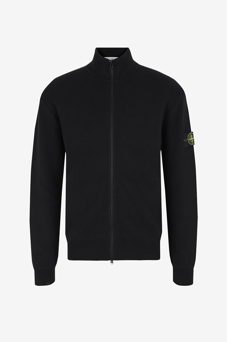 STONE ISLAND Cardigan zippé à col montant 5100126 Ribbed Soft Organic Cotton Homme NOIR 1