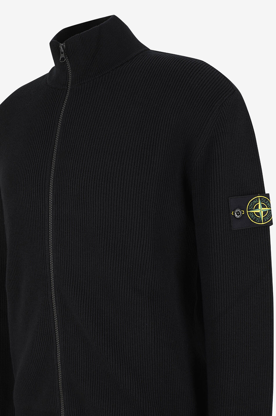 STONE ISLAND Cardigan zippé à col montant 5100126 Ribbed Soft Organic Cotton Homme NOIR 3