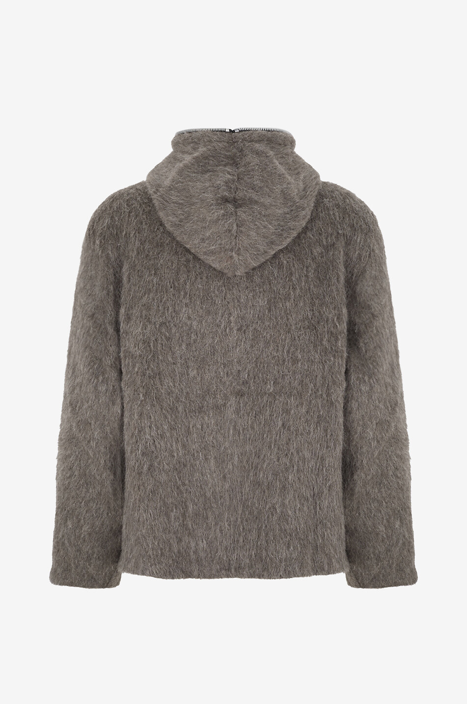 OUR LEGACY Hoodie zippé à capuche en mohair mélangé Homme GRIS 2