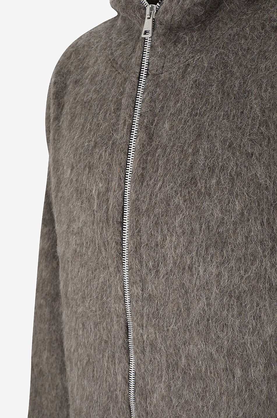 OUR LEGACY Hoodie zippé à capuche en mohair mélangé Homme GRIS 3