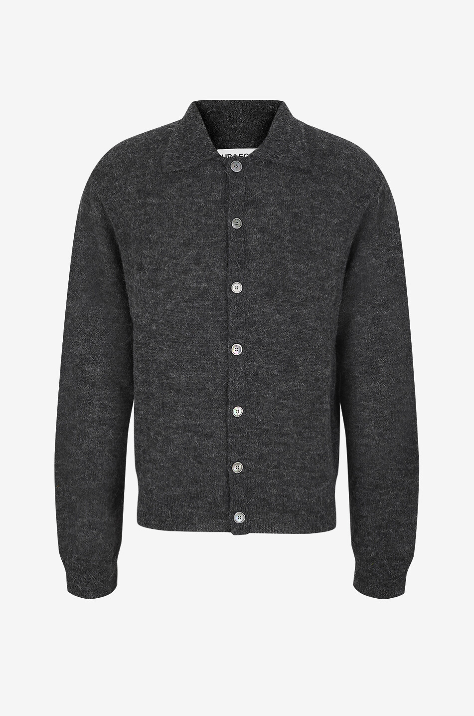 Evening Polo button-down alpaca blend cardigan - OUR LEGACY - DARK
