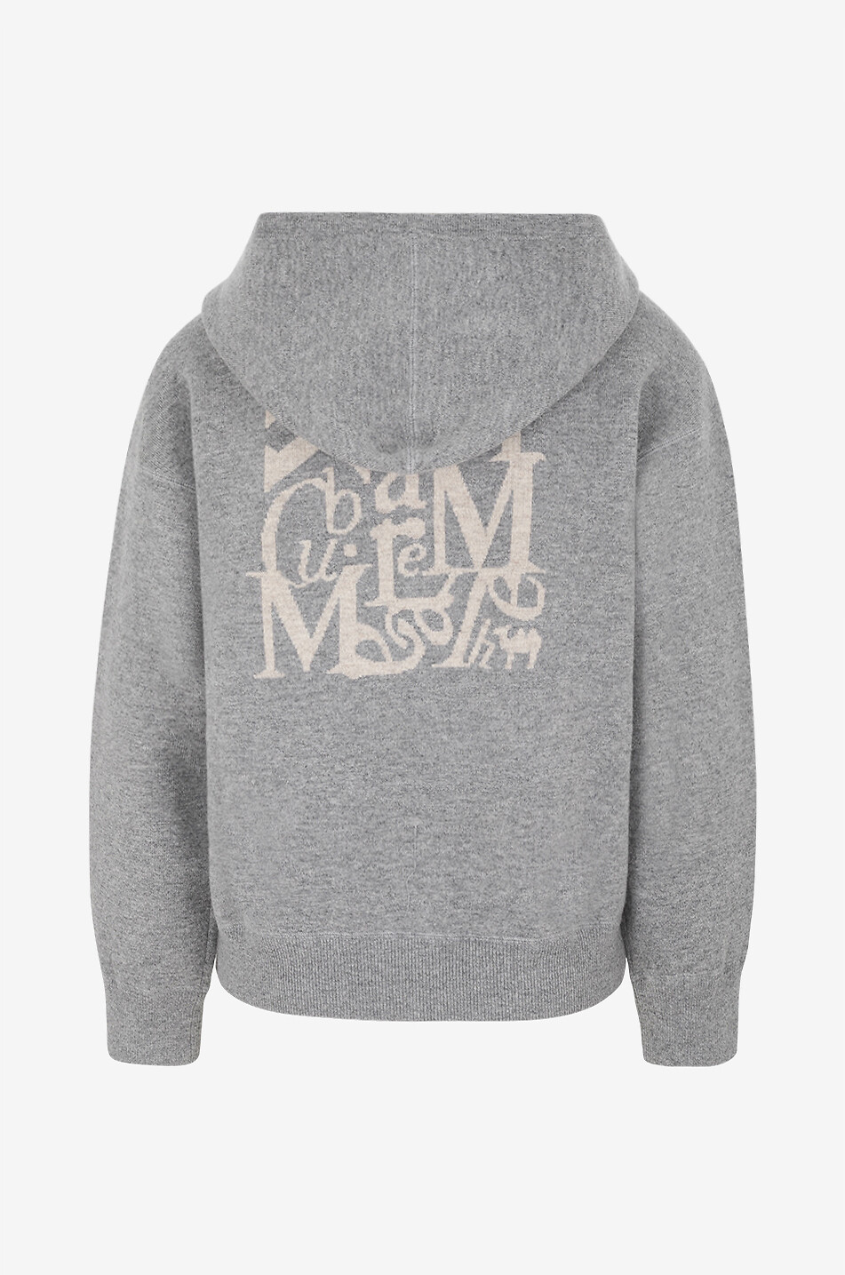 'S MAX MARA Cardigan jacquard à capuche en laine et cachemire Quiete Femme GRIS MOYEN 4