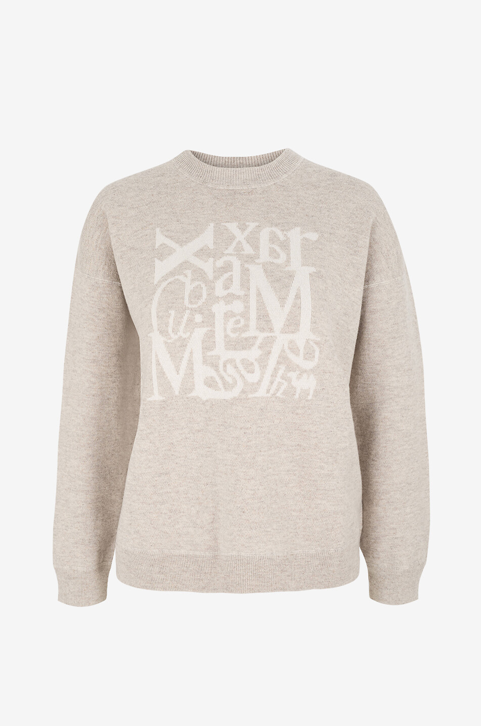 'S MAX MARA Jacquard-Pullover mit Rundhalsausschnitt aus Wolle und Kaschmir Flipper Damen BEIGE 1