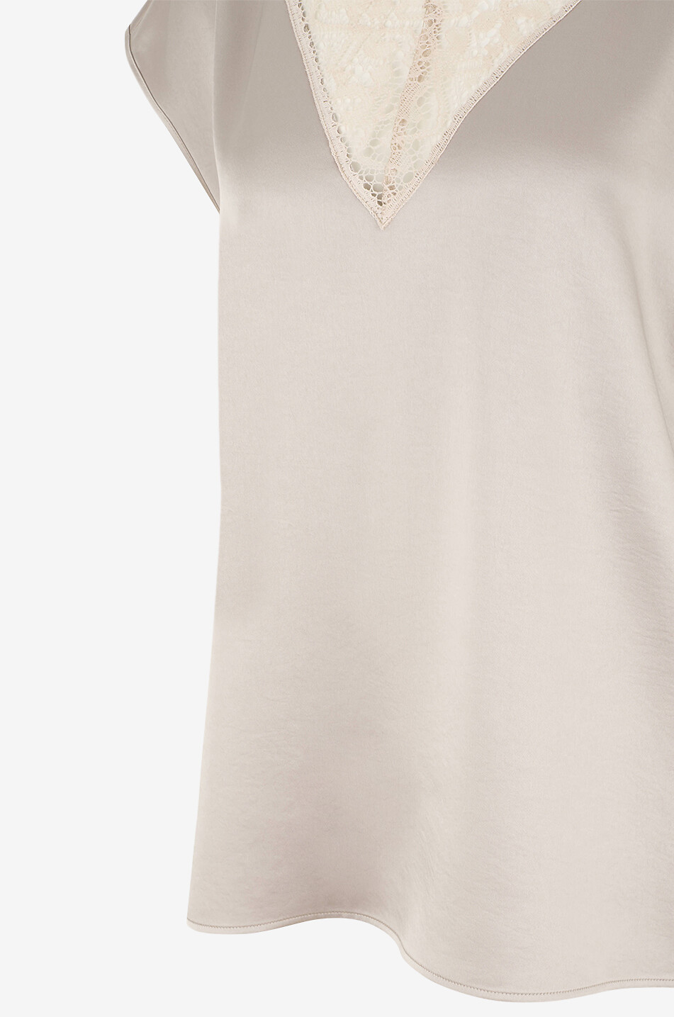 WEEKEND MAX MARA Top mit V-Ausschnitt aus Satin mit Spitze Staffa Damen BEIGE 5