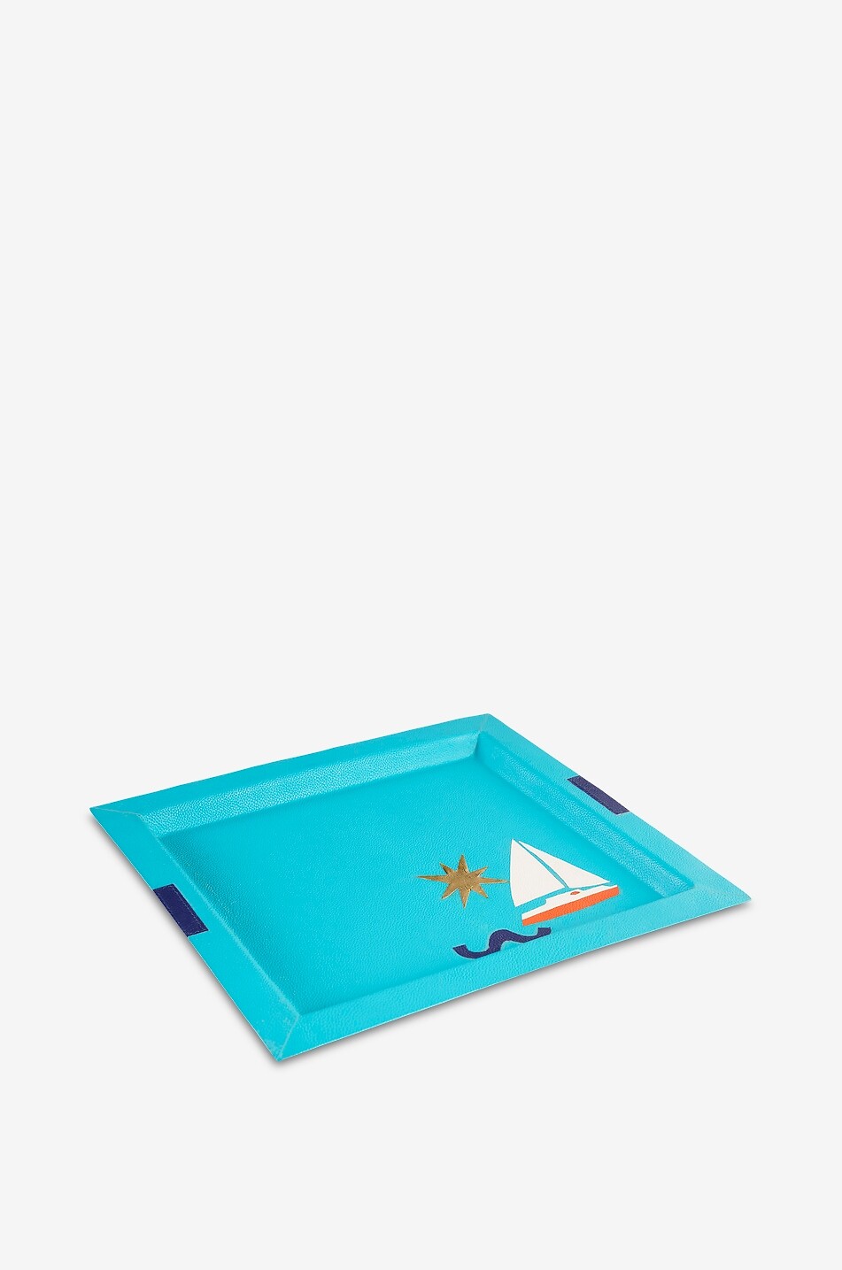 JONATHAN ADLER Playa Boat leather rectangular tray Home LIGHT BLUE 4