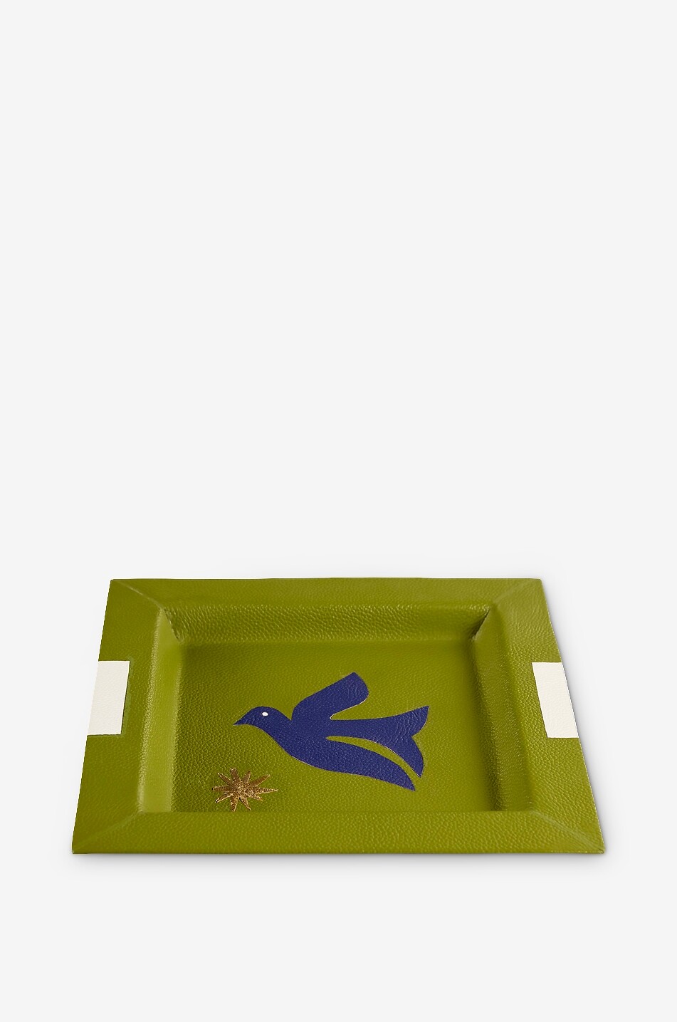 JONATHAN ADLER Playa Bird square leather tray Home KHAKI 2