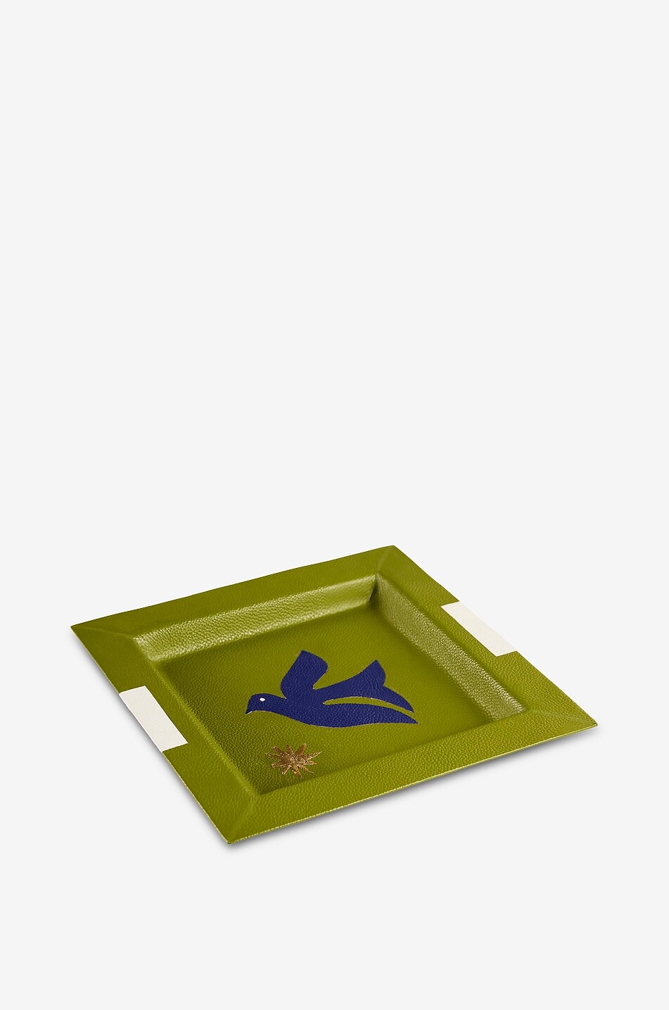 JONATHAN ADLER Playa Bird square leather tray Home KHAKI 4