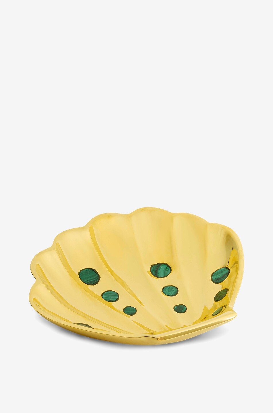 JONATHAN ADLER Clam Shell brass and malachite tray Home GOLDEN 2
