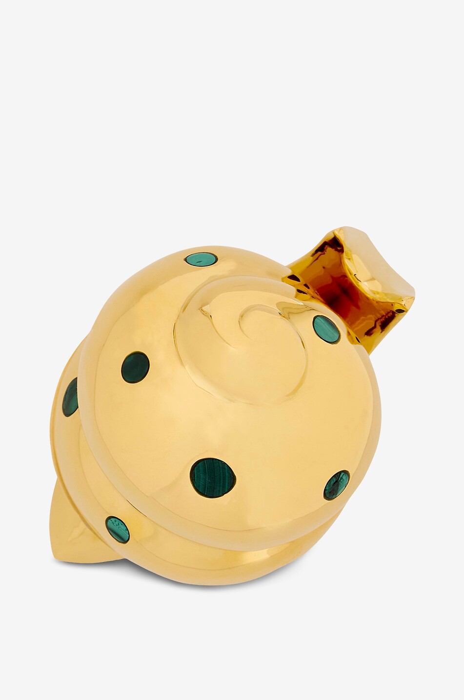 Snail brass and malachite decorative box