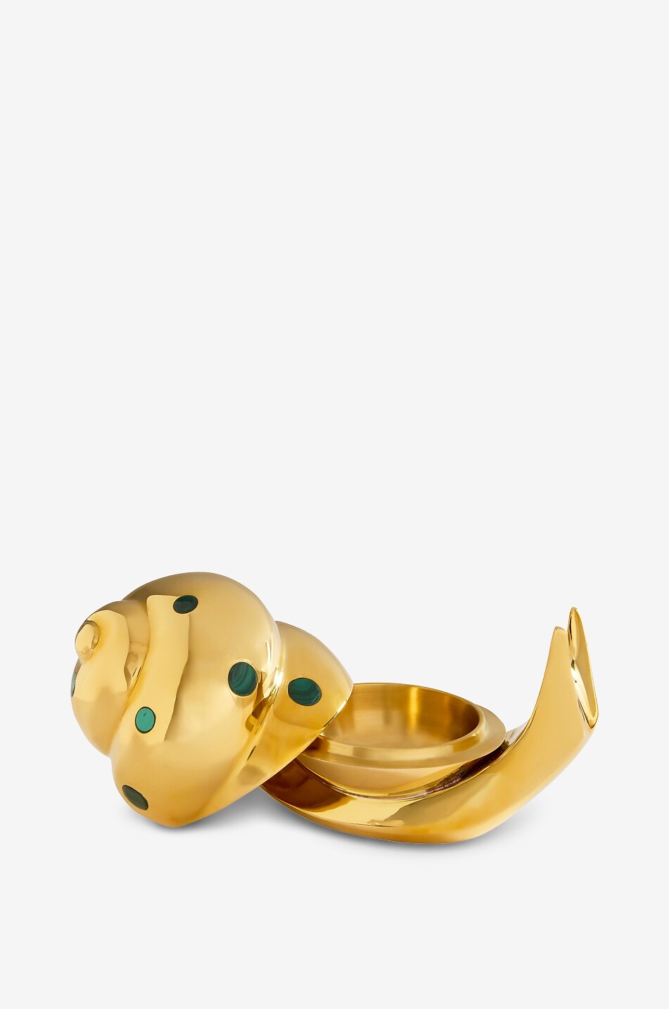 JONATHAN ADLER Snail brass and malachite decorative box Home GOLDEN 2