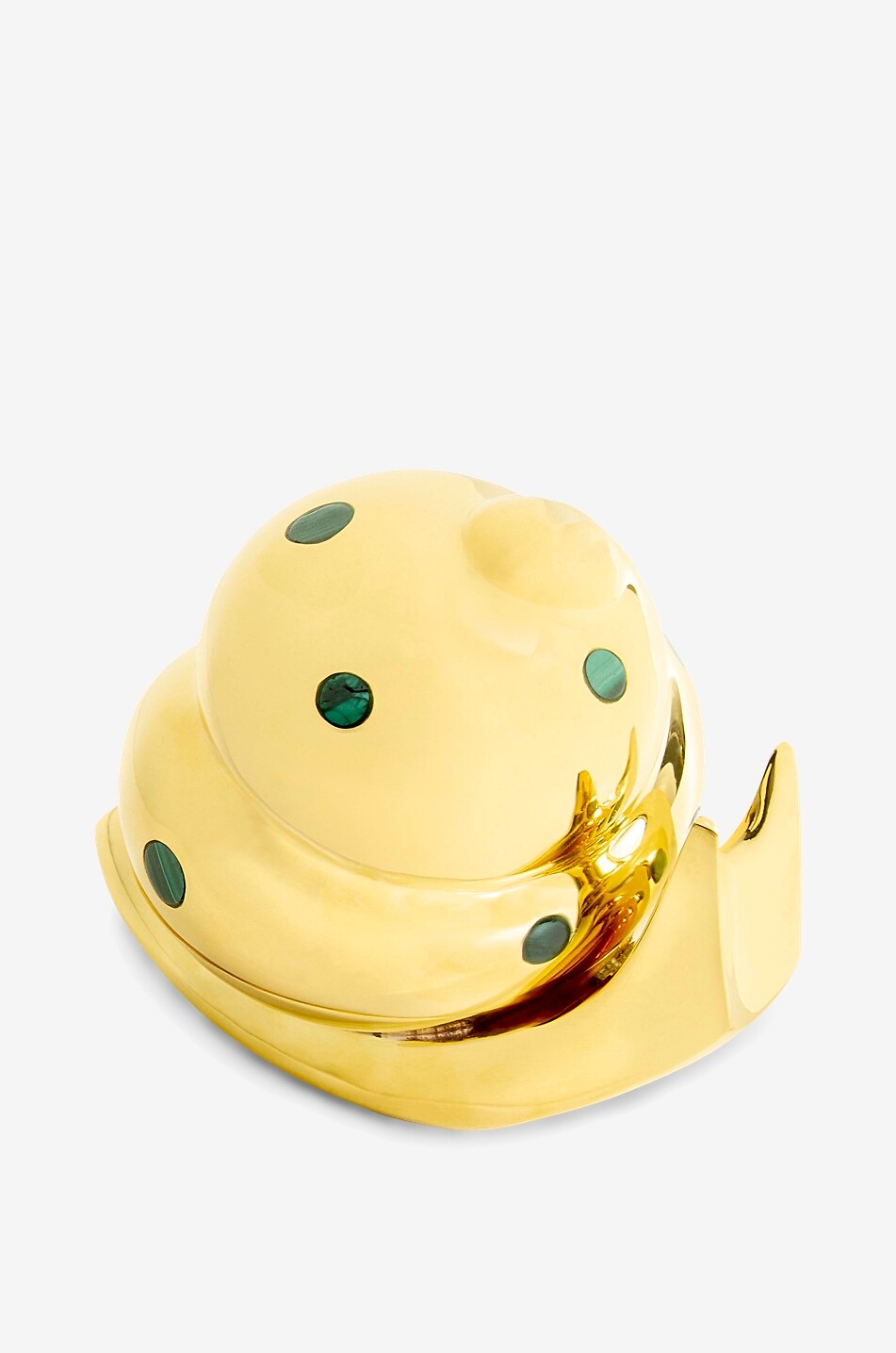 JONATHAN ADLER Snail brass and malachite decorative box Home GOLDEN 4