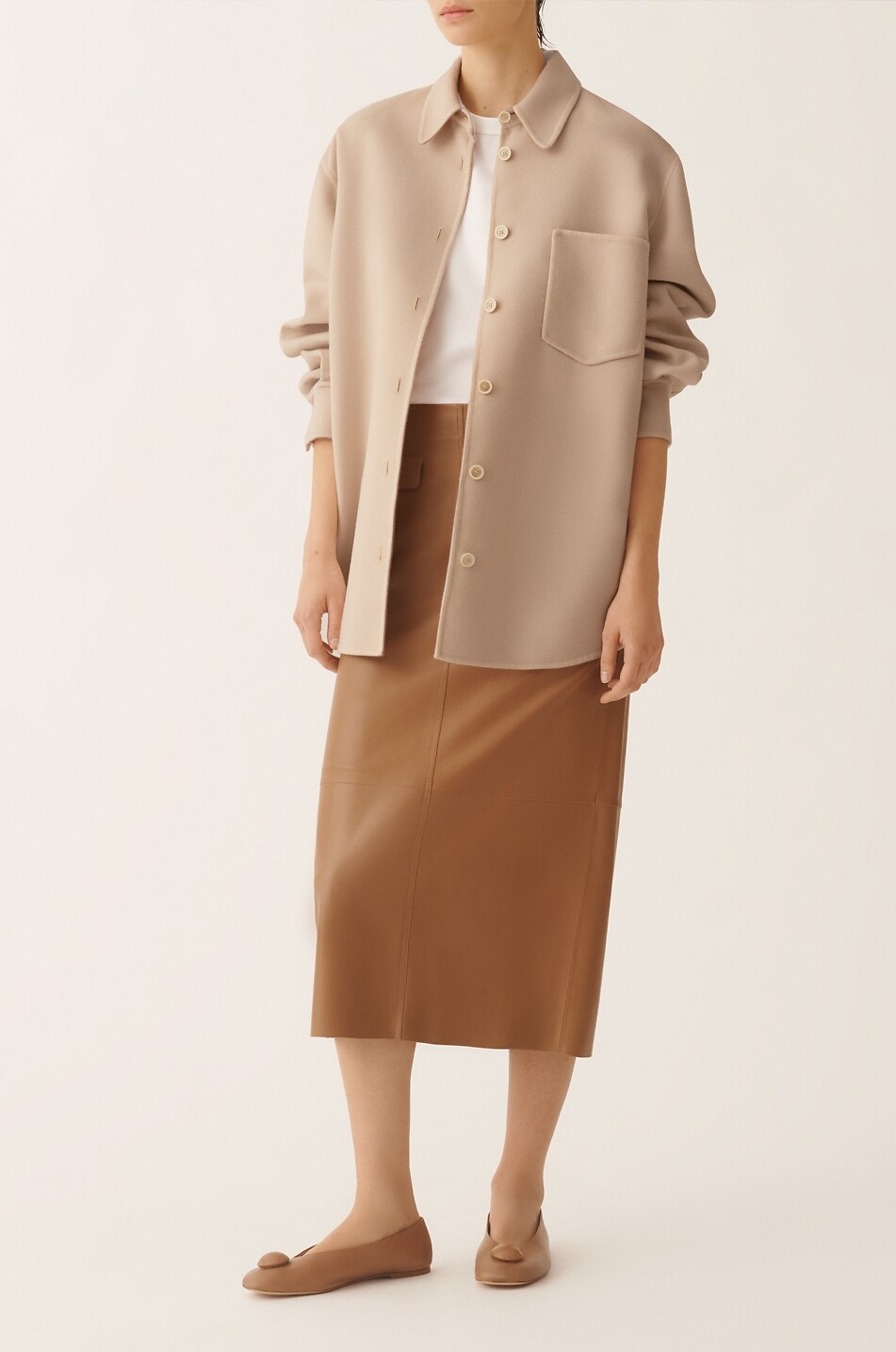 FABIANA FILIPPI Surchemise longue en laine double-face Femme BLEU CLAIR 3