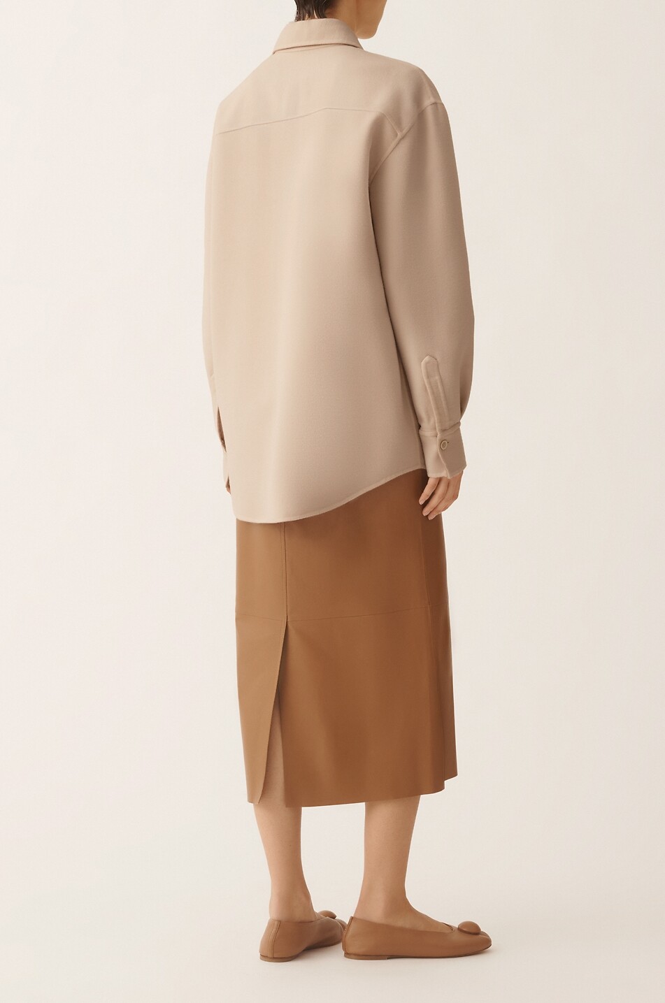 FABIANA FILIPPI Surchemise longue en laine double-face Femme BLEU CLAIR 4