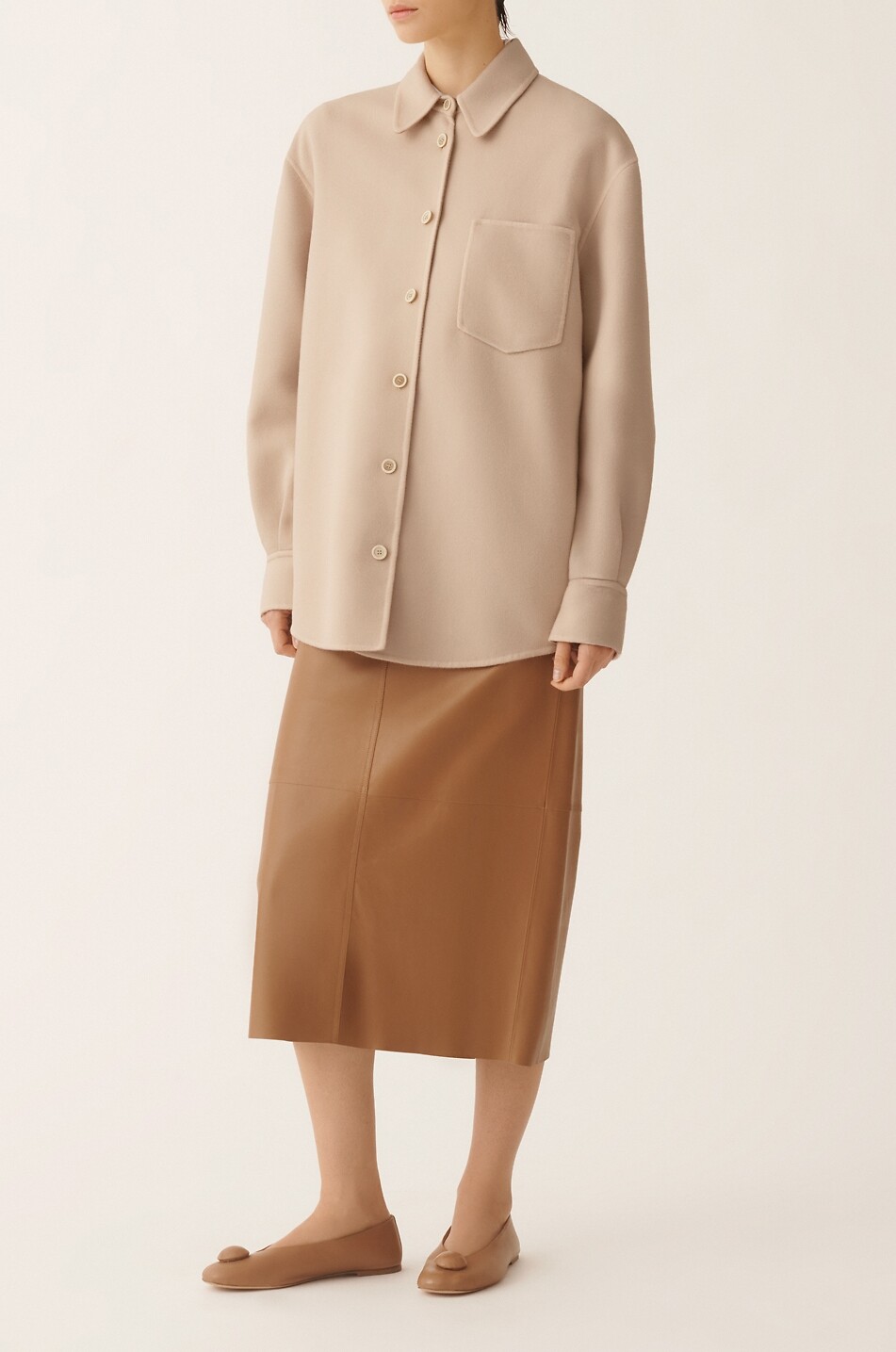 FABIANA FILIPPI Surchemise longue en laine double-face Femme BLEU CLAIR 6