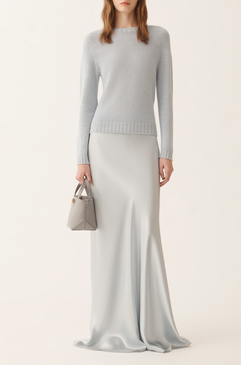 FABIANA FILIPPI Pull à col rond en fil Platinum et lurex Femme BLEU CLAIR 3
