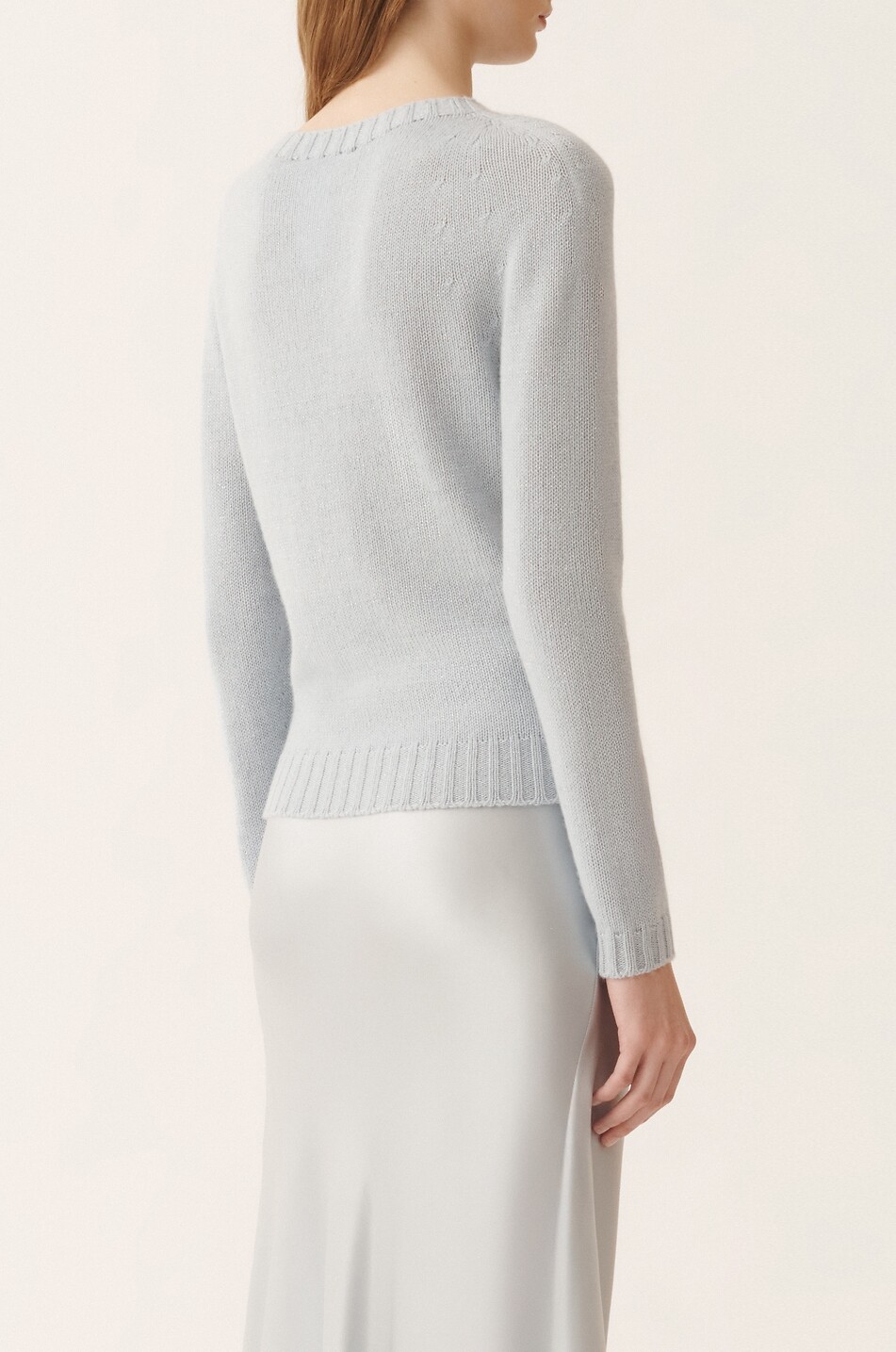 FABIANA FILIPPI Pull à col rond en fil Platinum et lurex Femme BLEU CLAIR 4