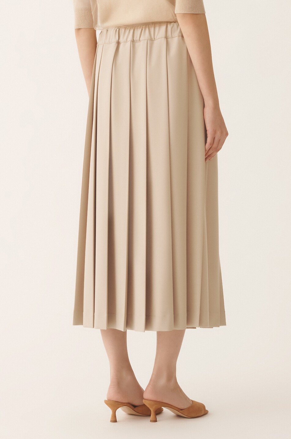 FABIANA FILIPPI Pleated midi skirt in Techno Tailoring Women Light beige 4