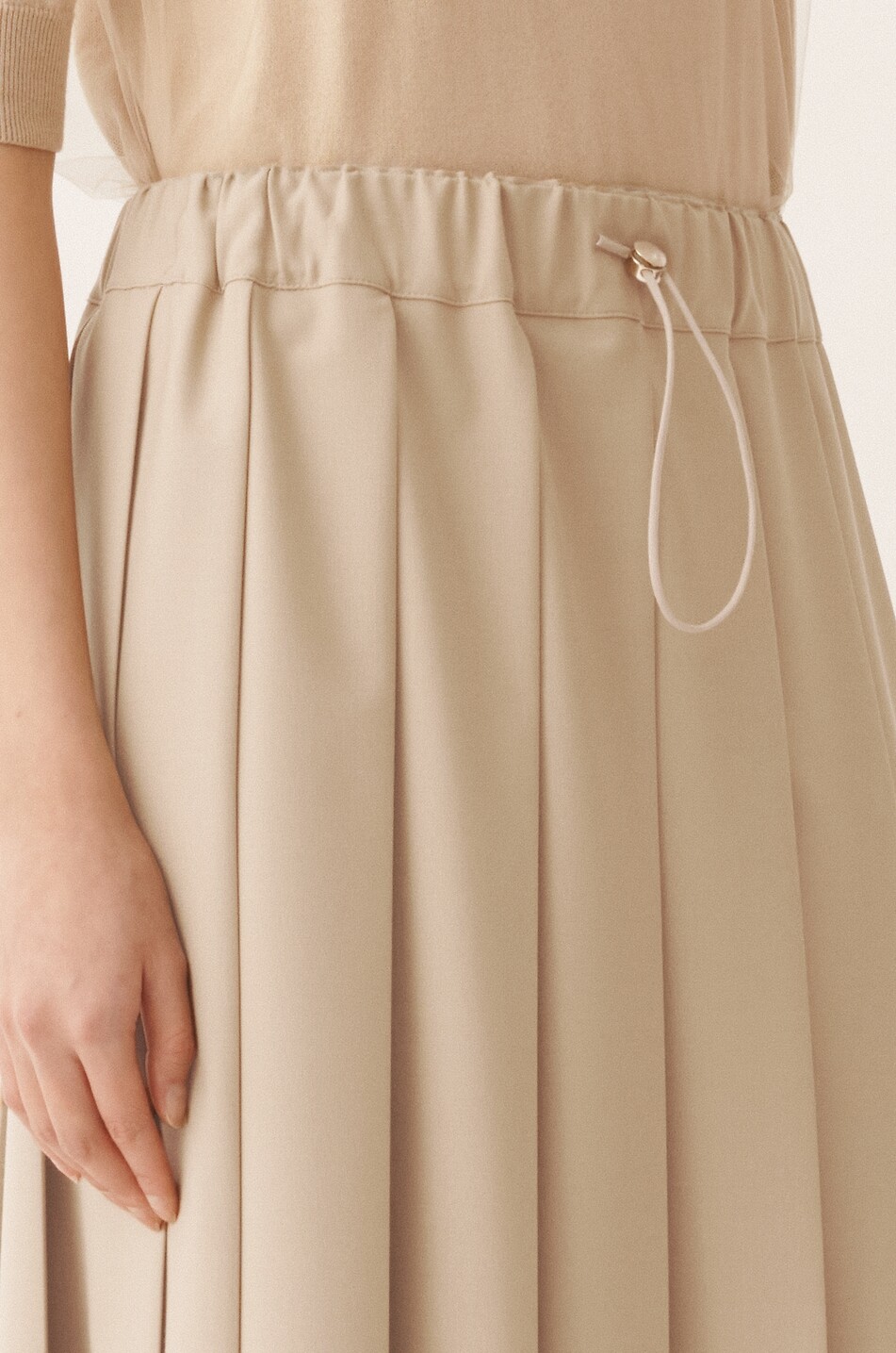 FABIANA FILIPPI Pleated midi skirt in Techno Tailoring Women Light beige 6